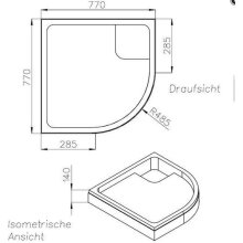 Schedel S100 Brausewannenträger f S100 Acr. Viertel BRW SL 800x800x35mm