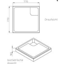 Schedel Brausewannenträger 800 x 800 x 35