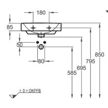 Geberit M100 E-Handwaschbecken eckige Form, 450x360mm weiß