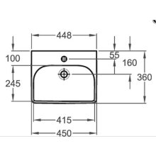 Geberit M100 E-Handwaschbecken eckige Form, 450x360mm weiß