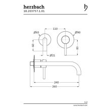 Herzbach DEEP Waschtisch-Unterputzbatterie Farbset 240mm