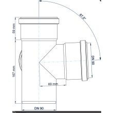 PoloPlast Eckdoppelabzweig PKEDA Polo-Kal NG DN 90/90/90 87,5Grad