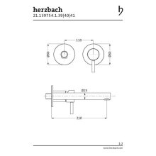 Herzbach DESIGN iX PVD Waschtisch-Unterputzbatterie Farbset 210mm