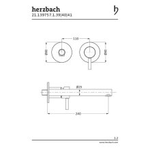 Herzbach DESIGN iX PVD Waschtisch-Unterputzbatterie Farbset 240mm