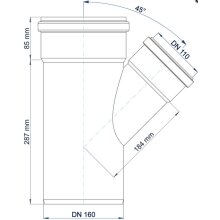 PoloPlast Abzweig PKEA Polo-Kal NG DN 160/110 45Grad