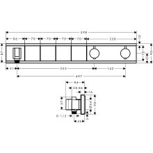 HG Fertigset Thermostat RainSelect für 4 Verbraucher mit Brausehalter chrom