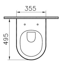 Vitra S100 Wand-Tiefspül-WC Kompakt<CR>Ausld. 495mm randlos verdeckte Bef. weiß