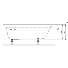 IS S100 Acryl Einbauwanne 1600x750mm weiß