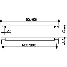 Keuco Badetuchhalter Plan 600mm verchromt