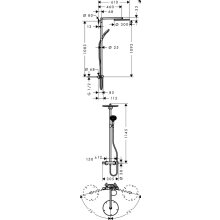 HG Showerpipe Raindance Select 300 mit Thermostat-Armatur verchromt