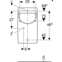 Geberit Absaug-Urinal Renova Plan Zulauf und Abgang hinten Standard weiß