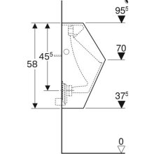 Geberit Absaug-Urinal Renova Plan Zulauf und Abgang hinten Standard weiß