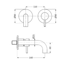 Herzbach DEEP iX Waschtisch-Unterputzbatterie Farbset 160mm