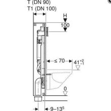 Geberit GIS WC-Element m Sigma UP-Spk f Absaug Abluft BH 114cm