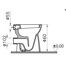 Vitra C100 Stand-Flachspül-WC 460mm hoch weiß