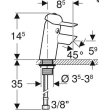 Geberit Einhandmischer Bambini bleifreies Material, 3-farbig