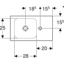 Geberit Waschtisch iCon m HL u Ablage R o ÜL 530x310mm weiß