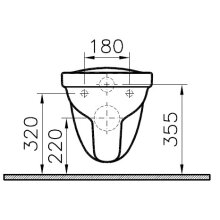 Vitra Wand-Tiefspül-WC<CR>Ausladung 540mm, spülrandlos weiß