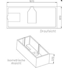 Schedel S100 Badewannenträger f S100 Acr. EBW Mittelabl. 1900x900mm