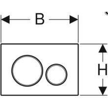 Geberit Betätigungsplatte Sigma20 f 2-M-Ausl. Kst / schw. / hgl. chrom