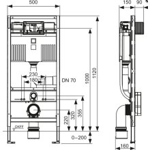 TECEprofil WC-Modul mit TECE-Spülkasten 1120mm ea. fit Bet. m Ansch f Absaug