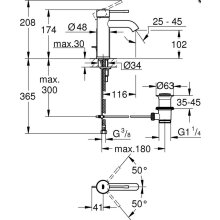 GROHE Einhand-Waschtischbatterie Essence 24171_1 S-Size supersteel