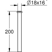 Grohe Spülrohr für Urinal d= 18mm, 200mm lang, verchromt, komplett