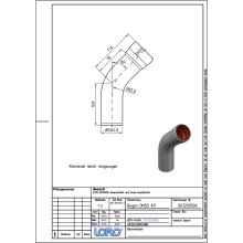 LORO-X-Bogen 00320. DN 50 45 Grad