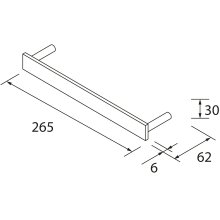 Griff TOALLERO 300 ELOXIERTEM ALUMINIUM GLÄNZEND