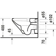 Duravit Wand-WC DuraStyle Rimless pl WC-Sitz m. Absenkaut. mit Befestig.