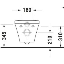 Duravit Wand-WC DuraStyle Rimless pl WC-Sitz m. Absenkaut. mit Befestig.