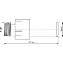 Übergangsverschraubung Polo-Kal NG ASV langes Spitze./Außengew. DN50/ 1 1/2