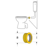 Gummi-Spülrohrverbinder für Euro-WC, ab 1978