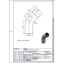 LORO-X-Bogen 00320. DN 70 45 Grad