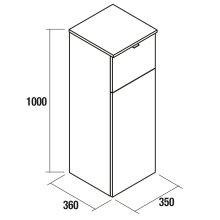 Salgar Schminktisch-Modul ALLIANCE NATURE mit Tür Schublade und klappbaren Spiegel 352 x 1000 x 360 mm