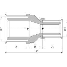 Wavin Tigris K5 Kupplung reduziert, 32mm x 20mm