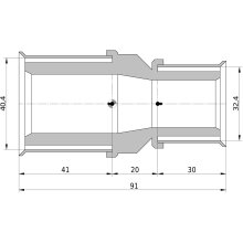 Wavin Tigris K5 Kupplung reduziert, 40mm x 32mm