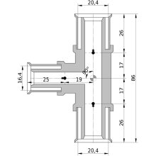 Wavin Tigris K5 T-Stück reduziert, 20mm x 16mm x 20mm