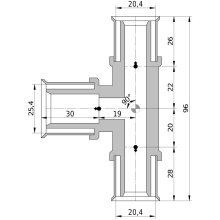 Wavin Tigris K5 T-Stück reduziert, 20mm x 25mm x 20mm