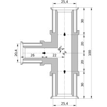 Wavin Tigris K5 T-Stück reduziert, 25mm x 20mm x 25mm