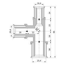 Wavin Tigris K5 T-Stück reduziert, 25mm x 20mm x 16mm