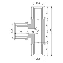 Wavin Tigris K5 T-Stück reduziert, 25mm x 32mm x 25mm