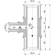 Wavin Tigris K5 T-Stück reduziert, 32mm x 16mm x 32mm