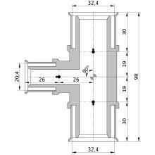 Wavin Tigris K5 T-Stück reduziert, 32mm x 20mm x 32mm