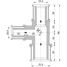 Wavin Tigris K5 T-Stück reduziert, 32mm x 20mm x 25mm