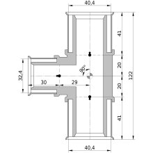 Wavin Tigris K5 T-Stück reduziert, 40mm x 32mm x 40mm