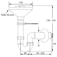 PP-Trichter Kugelverschlußsiphon DN 50, weiss