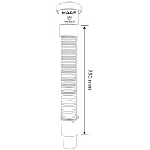 HT Anschlussschlauch flexibel, 750 mm, Muffe DN 50, Spitzende DN 40/50, grau