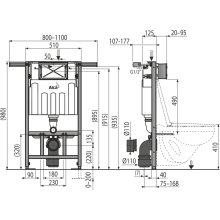 AM102/1000 Jádromodul Vorwandinstallationssystem für Trockenbau (vor allem für Toilettensanierungen)