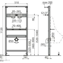 A107/1120 Montagerahmen für Urinal